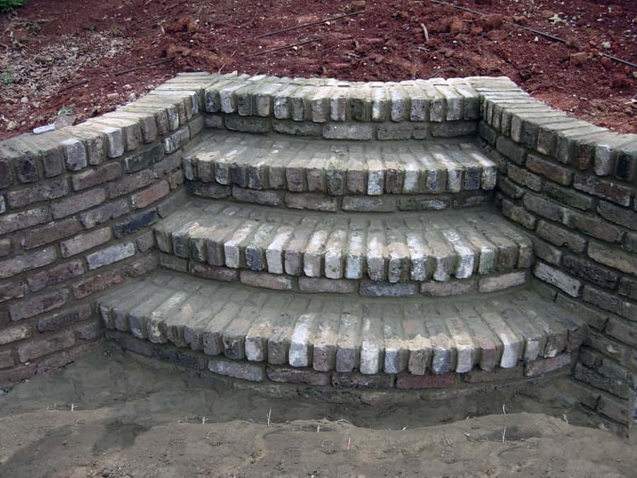 2. Beautiful brick staircase construction for landscape design and outdoor projects by John Russell Landscape Architect.